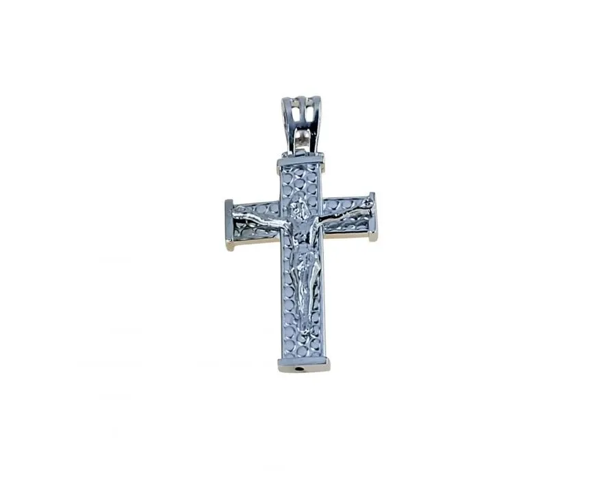 obrazek 1 Męski krzyż wykonany z białego złota 28x20mm