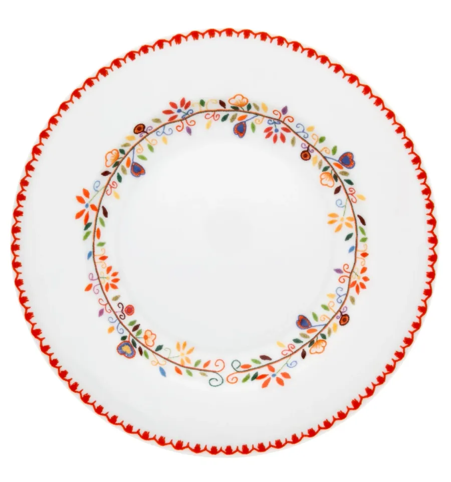 obrazek 1 Stylowy porcelanowy talerz do zupy Vila Verde z delikatnym ozdobnym motywem kwiatowym - Vista Alegre