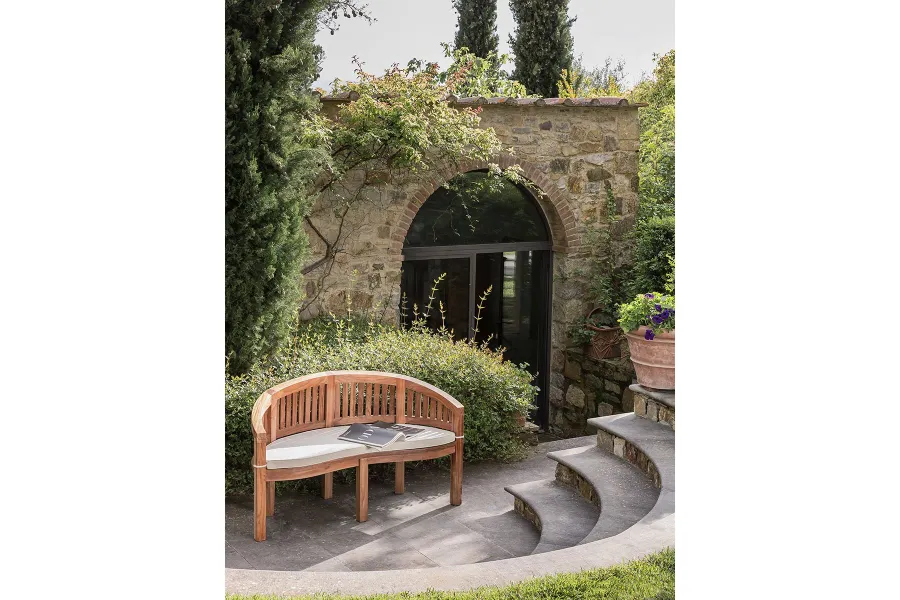 obrazek 2 Ekskluzywna ławka do ogrodu i na taras z drewna tekowego