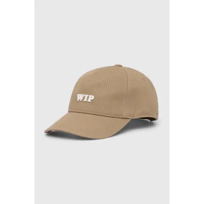 Zdjęcie Carhartt WIP czapka z daszkiem bawełniana kolor beżowy z aplikacją