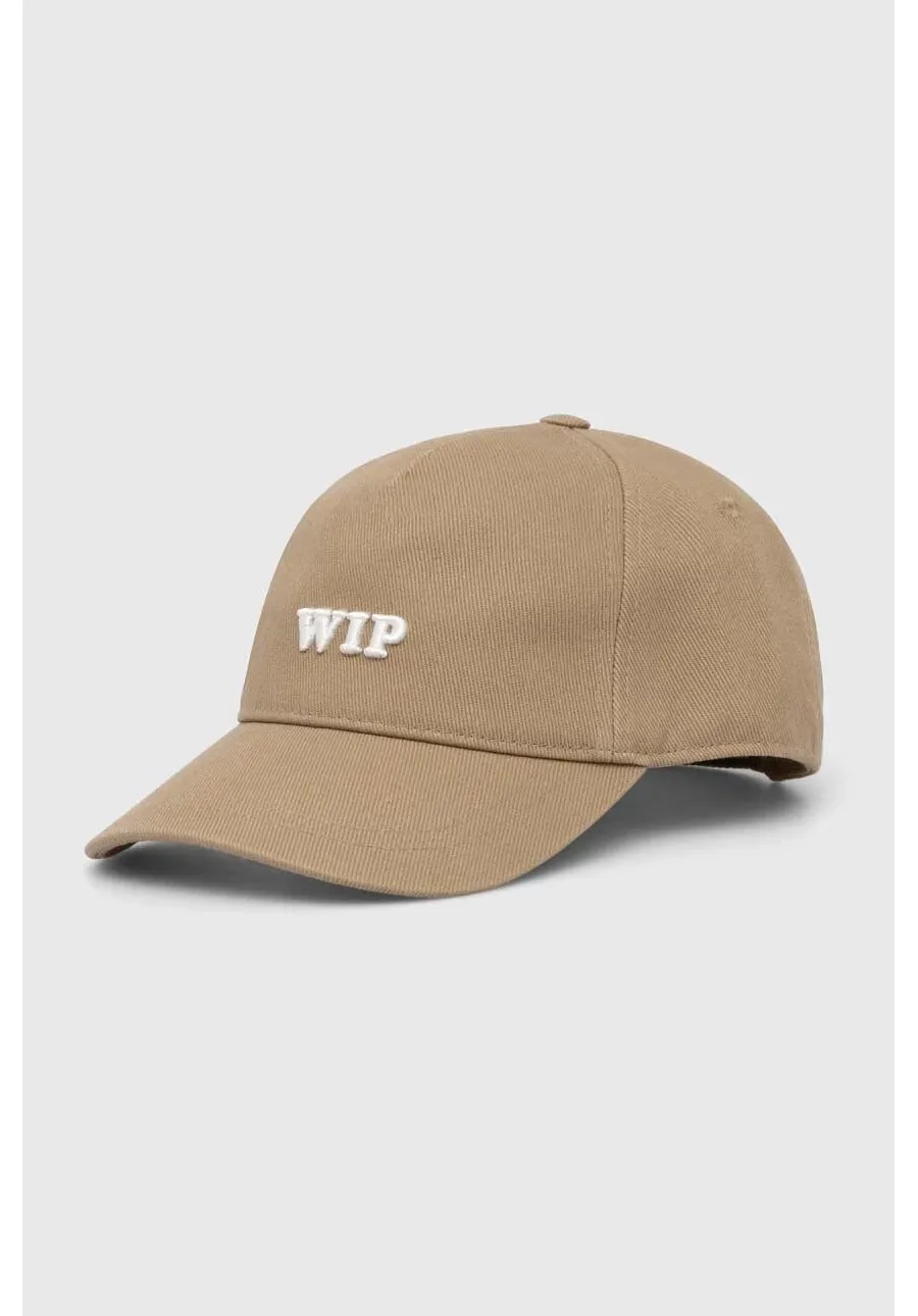 obrazek 1 Carhartt WIP czapka z daszkiem bawełniana kolor beżowy z aplikacją