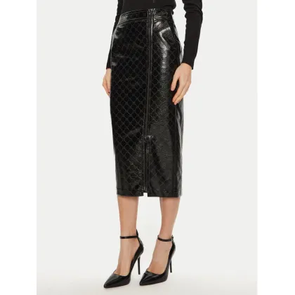 Zdjęcie ACCESS FASHION Spódnica z imitacji skóry 44-6064-178 Czarny Slim Fit