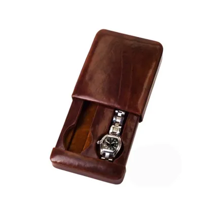 Zdjęcie Skórzane pudełko na zegarek - z szufladą