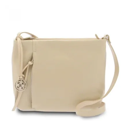 Zdjęcie Beżowa elegancka torebka ze skóry - Giudi