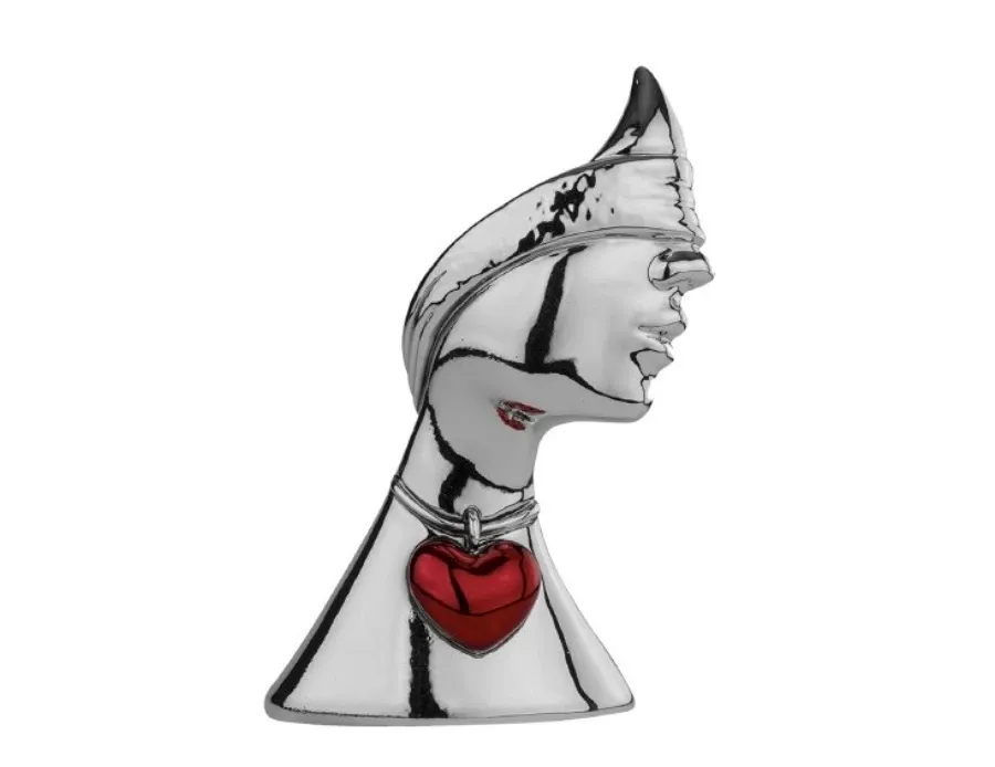 obrazek 1 Stylowy amulet w kształcie głowy kobiety z wisiorkiem w kształcie serca