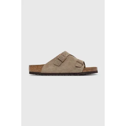 Zdjęcie Birkenstock klapki zamszowe Zürich kolor szary 50461