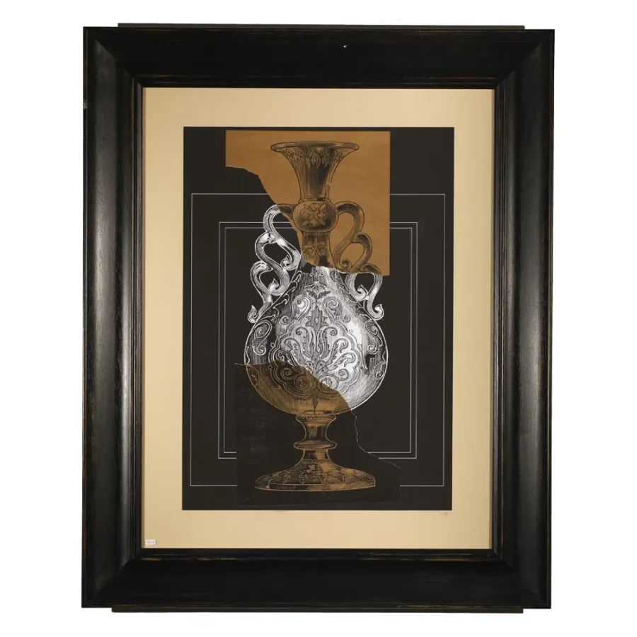 obrazek 1 Wydruk retuszowany ręcznie z wazonem H.103xL.83xP.5 cm