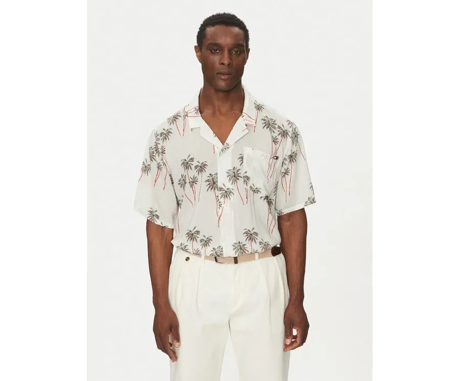 obrazek 1 Tommy Hilfiger Koszula Bowling Shirt Print UM0UM03227 Beżowy Regular Fit