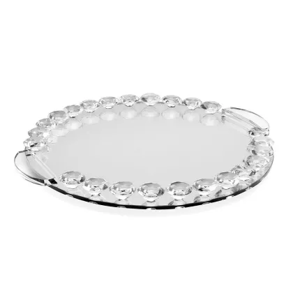 Zdjęcie Ekskluzywna kryształowa taca z kryształkami