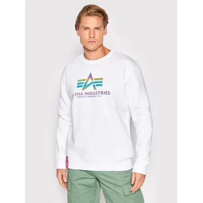 Zdjęcie Alpha Industries Bluza Basic Rainbow Print 178302RR Biały Regular Fit