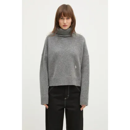 Zdjęcie Sporty & Rich sweter wełniany SRC Wool Turtleneck damski kolor szary z golfem WS064512302GY03