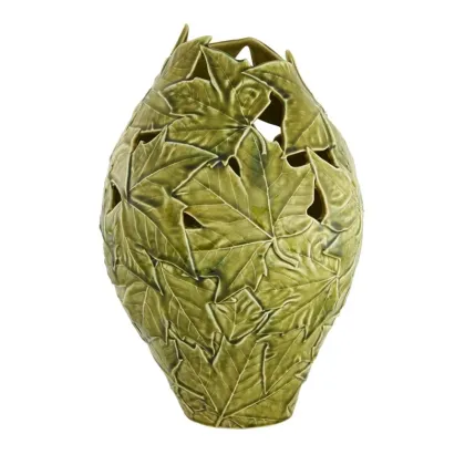 Picture Leafy ceramic vase as a home decoration - Bordallo Pinheiro