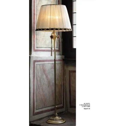Picture Transparent amber Murano glass floor lamp with handmade roses – Il Paralume Marina