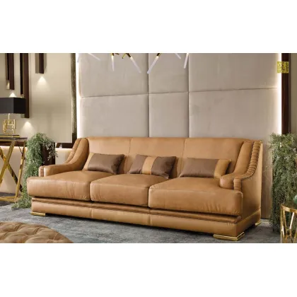 Zdjęcie Komfortowa skórzana 3-osobowa sofa Charlene