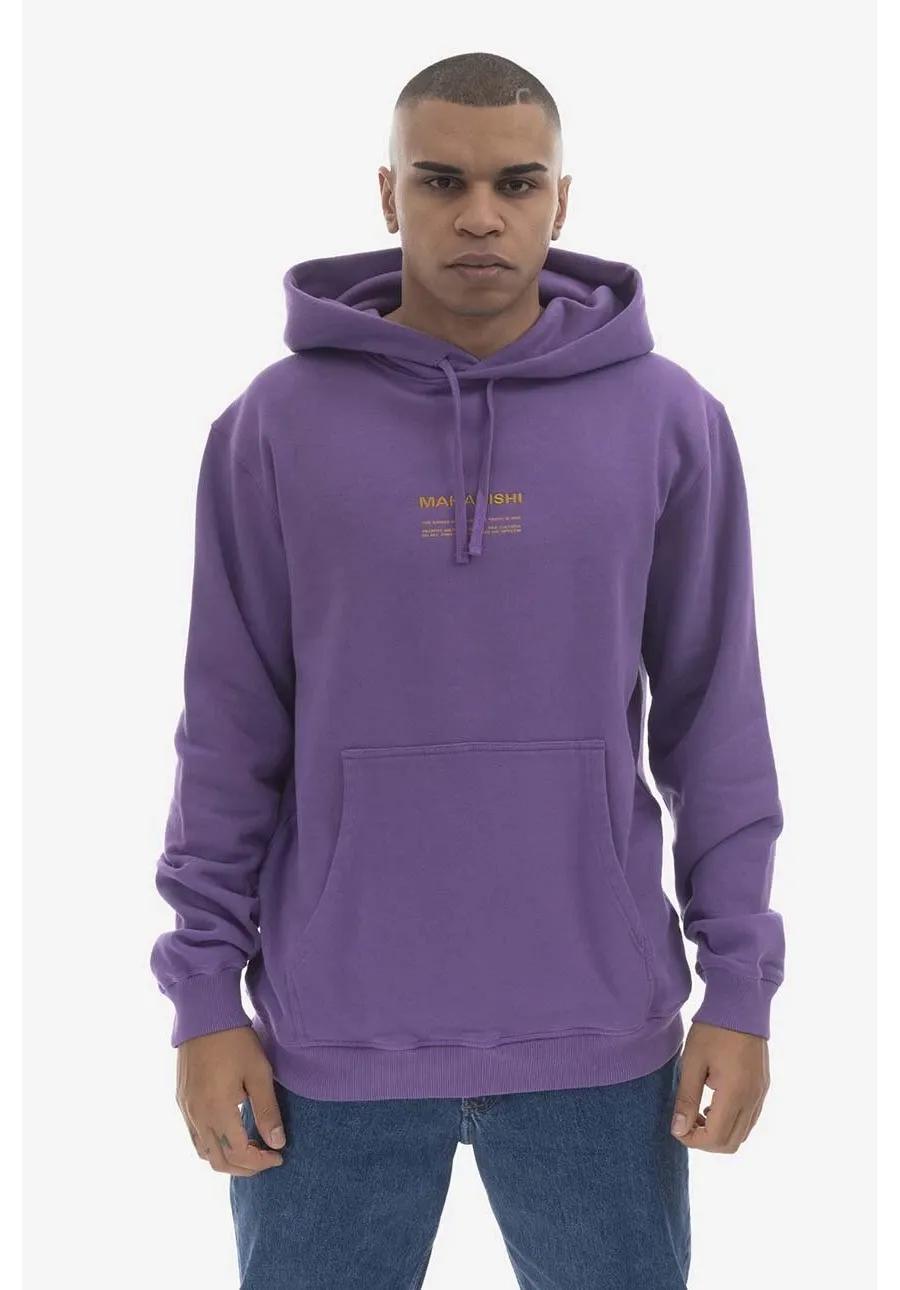 obrazek 1 Maharishi bluza bawełniana męska kolor fioletowy z kapturem z nadrukiem 7010.PURPLE-PURPLE