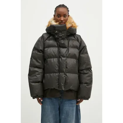 Zdjęcie Ottolinger kurtka puchowa Deconstructed Double Zip Puffer Jacket damska kolor brązowy zimowa oversize 2209060205