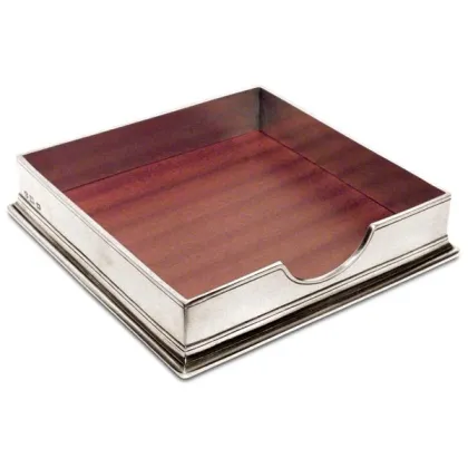 Picture Pewter napkin holder