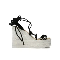 Zdjęcie Manebi Espadryle Lace-Up Wedge Espadrilles L 8.6 WA Czarny