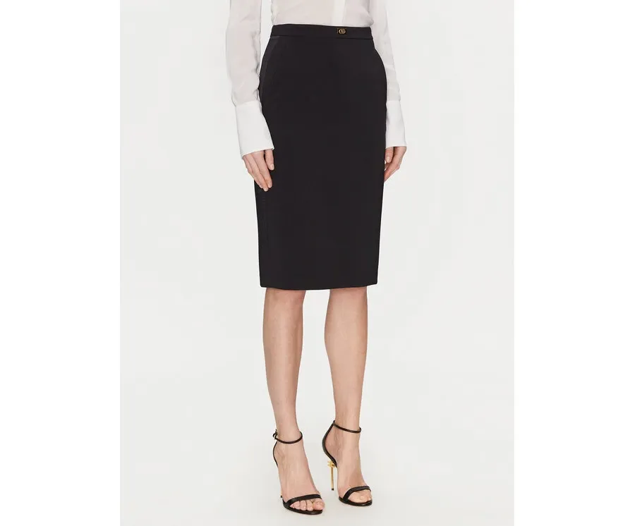 obrazek 1 Elisabetta Franchi Spódnica ołówkowa GO-099-51E2-V260 Czarny Regular Fit