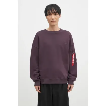 Zdjęcie Alpha Industries bluza Essentials RL męska kolor fioletowy gładka 146303