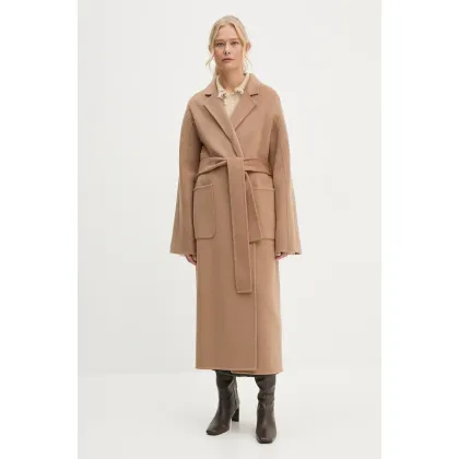 Zdjęcie Stand Studio płaszcz wełniany Claudine Long Coat kolor brązowy przejściowy 61218-8550