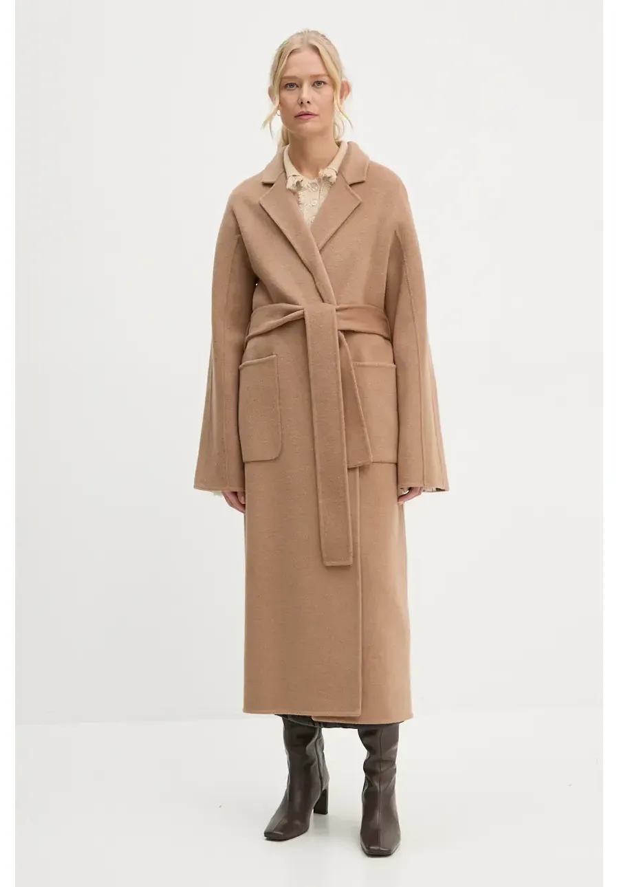 obrazek 1 Stand Studio płaszcz wełniany Claudine Long Coat kolor brązowy przejściowy 61218-8550