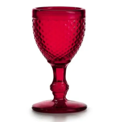Zdjęcie Wyjątkowy zestaw czterech czerwonych kieliszków do alkoholu Cordial Bicos Vermelho - Vista Alegre