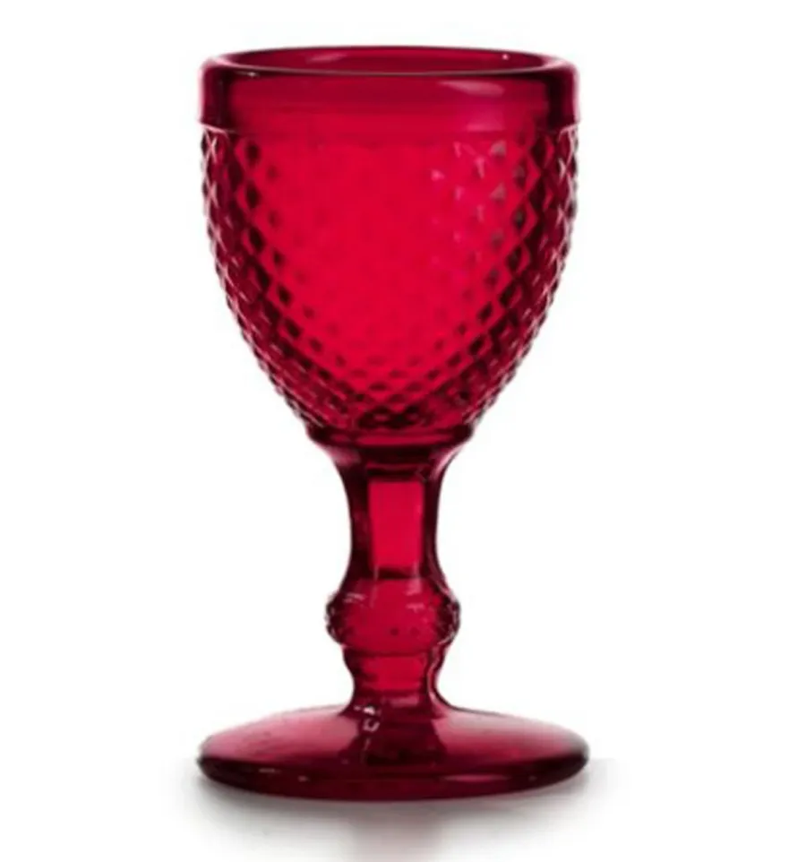 obrazek 1 Wyjątkowy zestaw czterech czerwonych kieliszków do alkoholu Cordial Bicos Vermelho - Vista Alegre