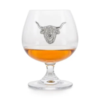 Zdjęcie Ekskluzywny prezent - kieliszek do brandy z emblematem przedstawiającym głowę byka