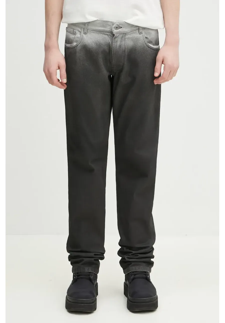obrazek 1 Marcelo Burlon jeansy Gradient Dnm Low Waist Pants Black White męskie CMYA03AS25DEN0011001
