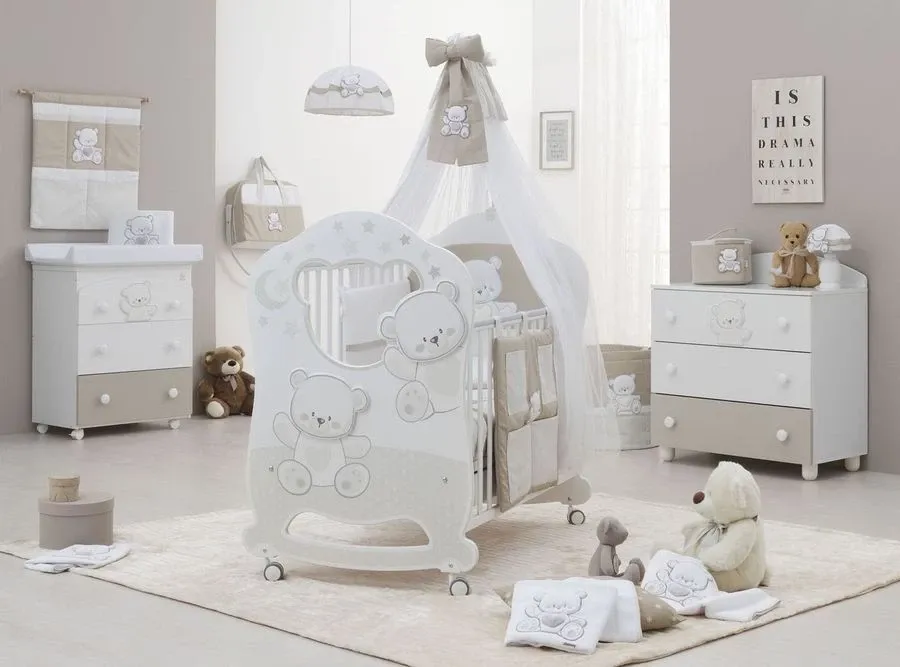 obrazek 3 Luksusowe łóżeczko dla niemowlaka z drewna bukowego - Italbaby