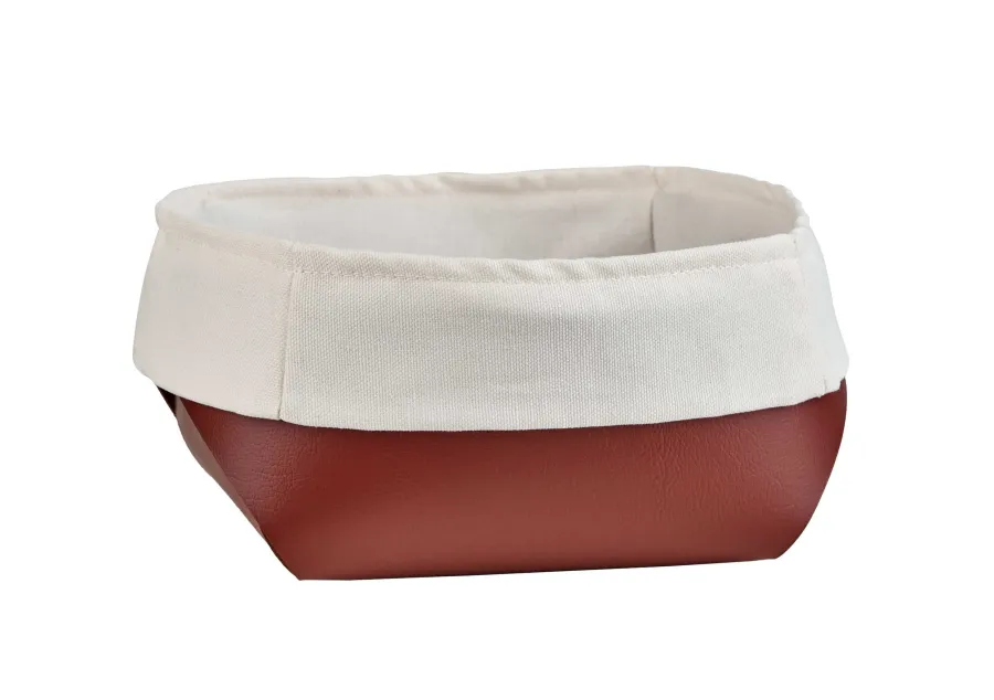 obrazek 3 Bordowy skórzany koszyk rozmiaru 15x15xH7 cm