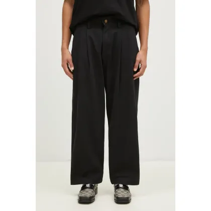 Zdjęcie Butter Goods spodnie bawełniane Pleated Trousers kolor czarny w fasonie chinos BG243717