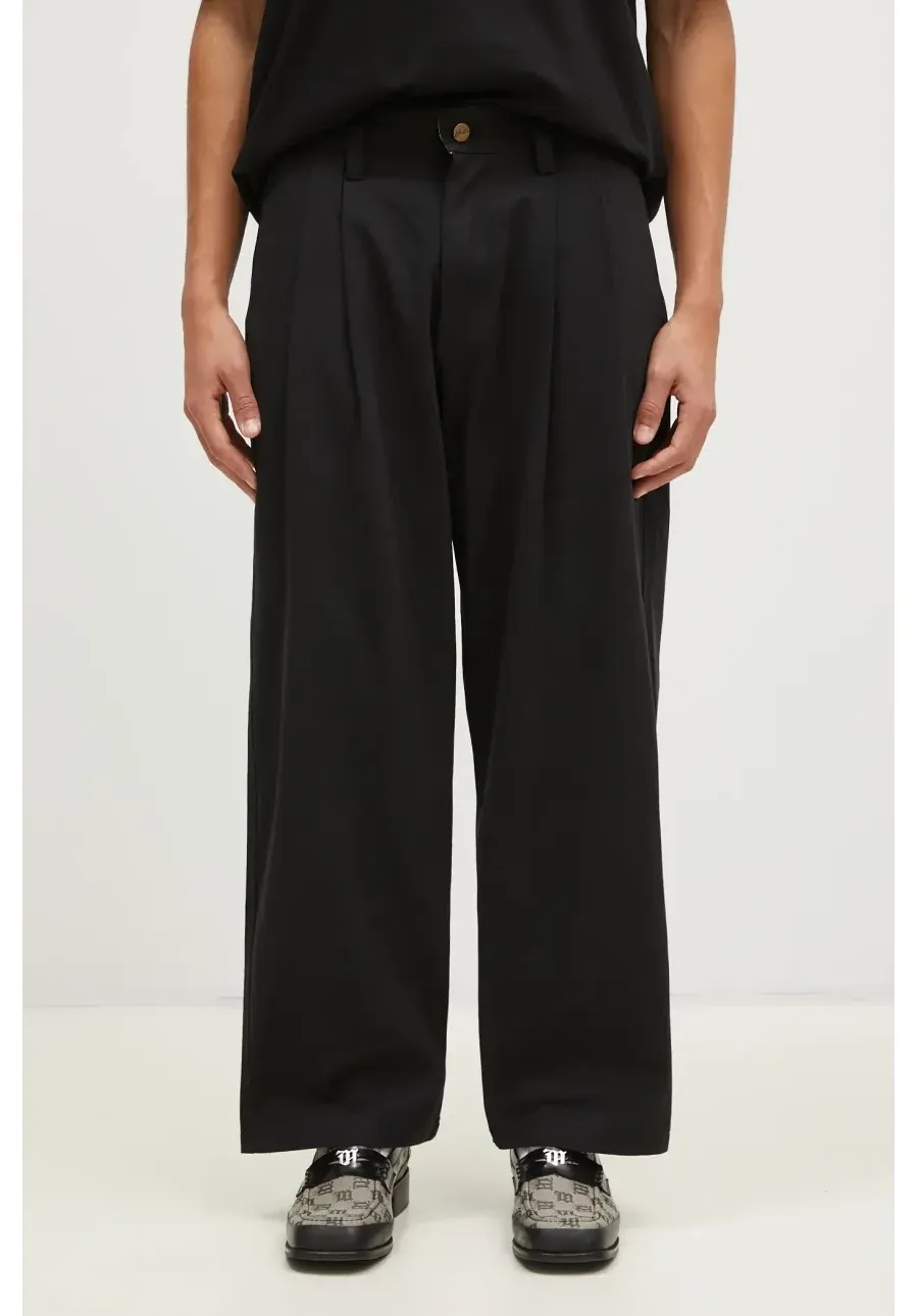 obrazek 1 Butter Goods spodnie bawełniane Pleated Trousers kolor czarny w fasonie chinos BG243717