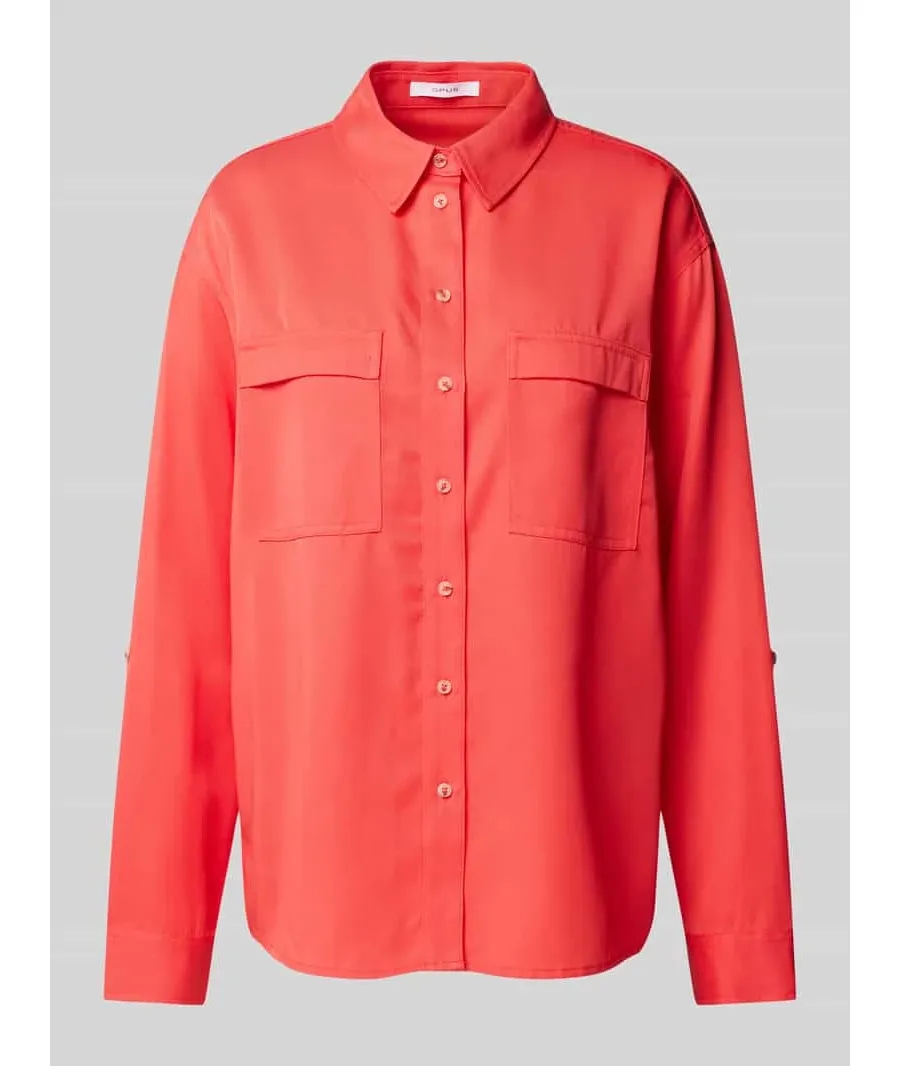 obrazek 1 Bluzka koszulowa o kroju regular fit z kieszeniami z patką na piersi model ‘Falensa’