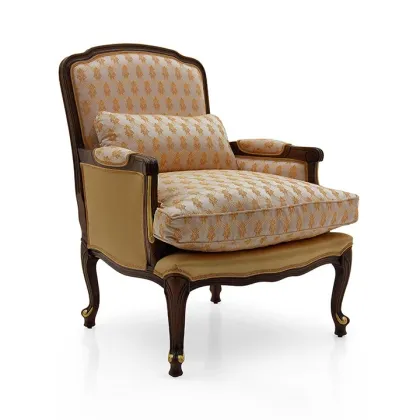 Zdjęcie Wygodny fotel w klasycznym stylu z szeroką strukturą z drewna bukowego - Sevensedie