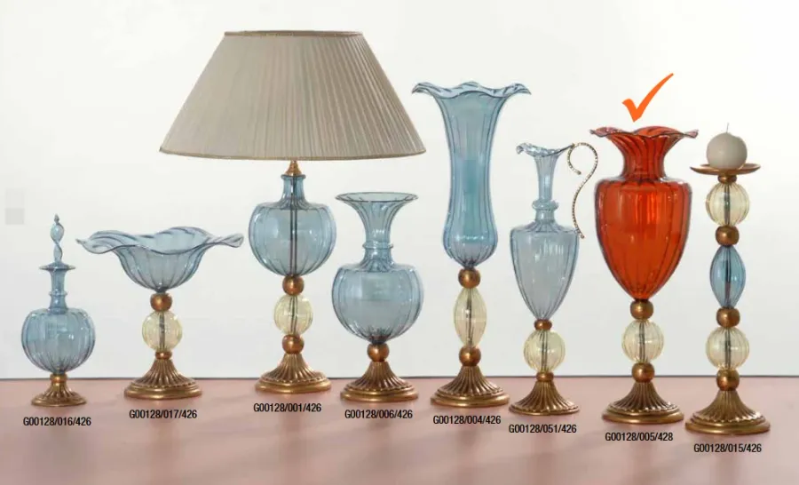 obrazek 1 Prestiżowy czerwony szklany wazon do salonu