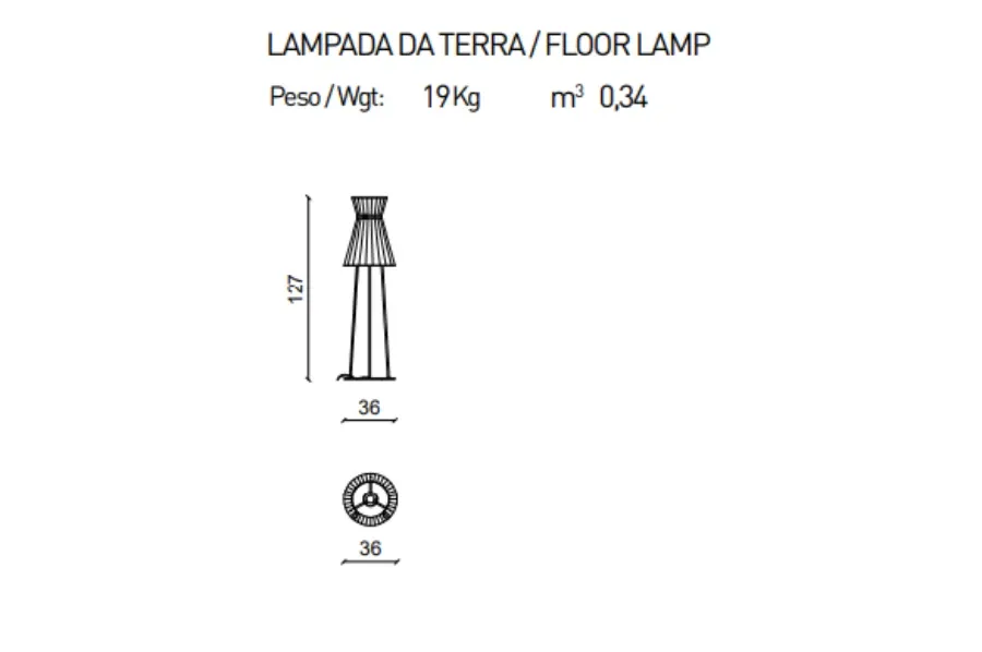 obrazek 2 Ekskluzywna, włoska lampa stojąca 127cm Mademoiselle - Ulivi Salotti