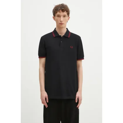 Zdjęcie Fred Perry polo bawełniane kolor czarny z aplikacją M3600.Y42