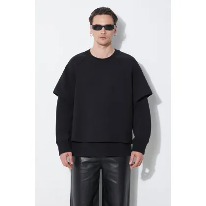 Zdjęcie Neil Barrett bluza Slim Dropped Shoulder Double Layer Sweatshirt męska kolor czarny gładka MY72251R-Y501-001N