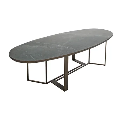 Zdjęcie Luksusowy okrągły stół z ceramicnzym marmurowym blatem