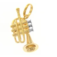 Picture Gold pendant in the shape of a trumpet