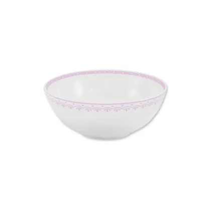 Zdjęcie Luksusowa miska z porcelany zdobiona różowym ornamentem - wariant 3 – Leander