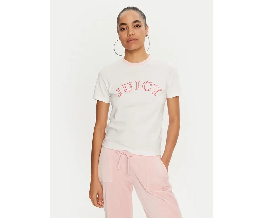 obrazek 1 Juicy Couture T-Shirt College Gf JCSCT224414 Biały Regular Fit
