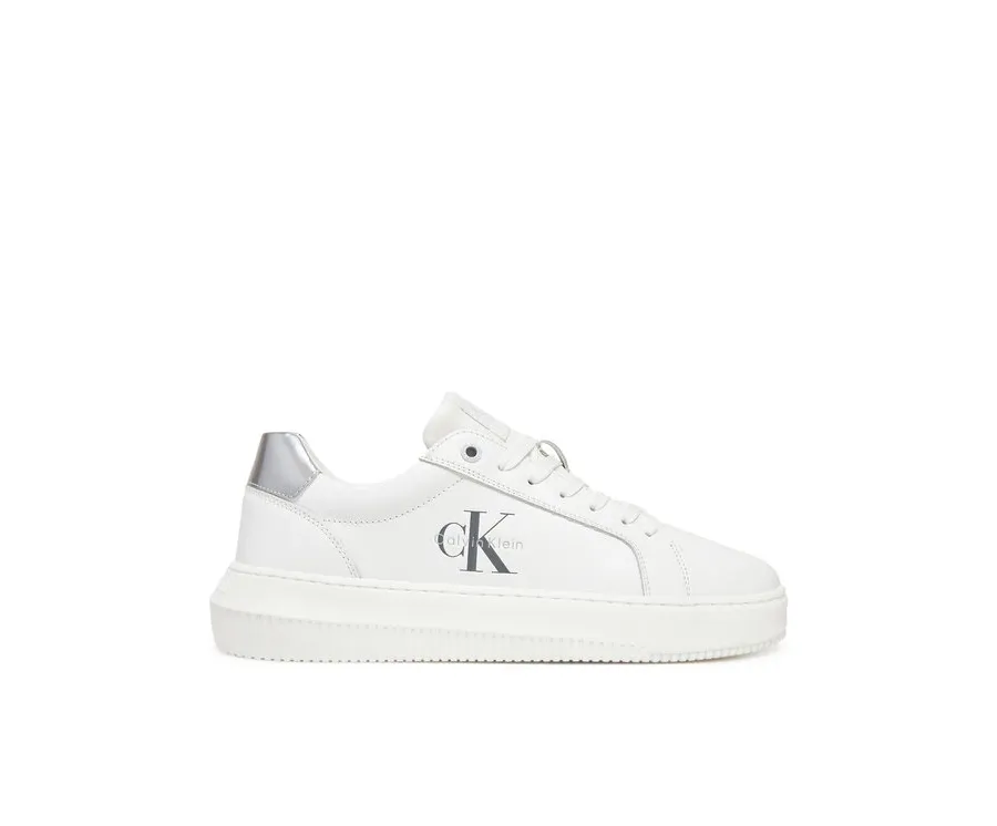 obrazek 1 Calvin Klein Jeans Sneakersy Chunky Cupsole Lth Silver YW0YW01876 Biały