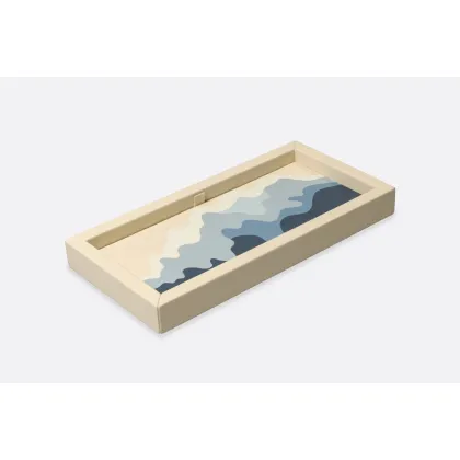 Zdjęcie Mała skórzana taca z intarsją - do kuchni