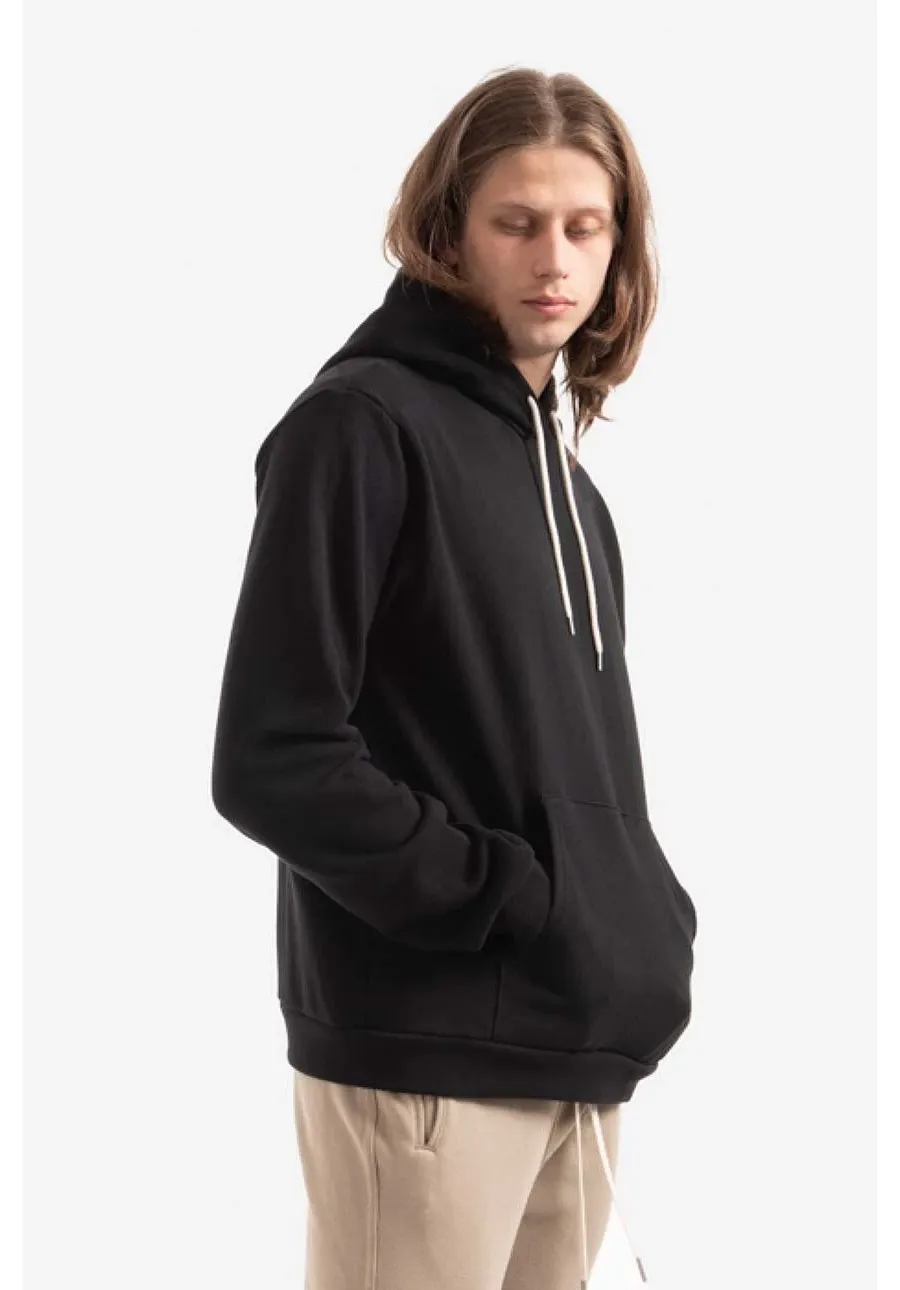 obrazek 1 John Elliott bluza bawełniana męska kolor czarny z kapturem gładka Beach Hoodie B121B0010A B121B0010A-CZARNY