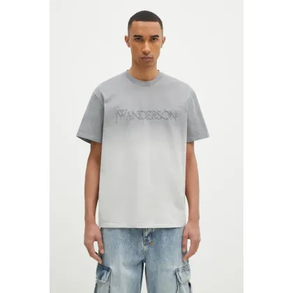 Zdjęcie JW Anderson t-shirt bawełniany Logo Embroidery Gradient T-Shirt kolor szary wzorzysty JT0244.PG1551.929
