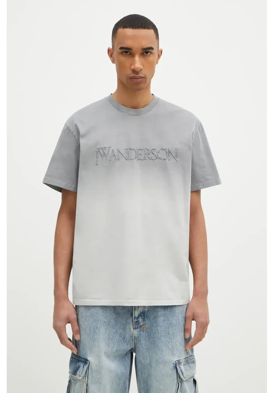 obrazek 1 JW Anderson t-shirt bawełniany Logo Embroidery Gradient T-Shirt kolor szary wzorzysty JT0244.PG1551.929