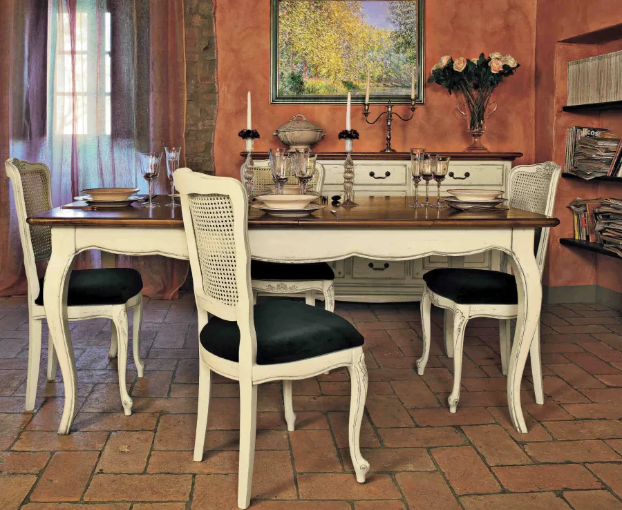 obrazek 1 Prowansalski regulowany stół z dwoma wewnętrznymi schowkami - Interiors Italia